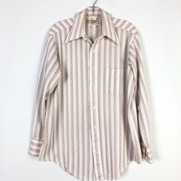 Vintage Other - Vintage Grandpa Style Polyester 70’s Button Down